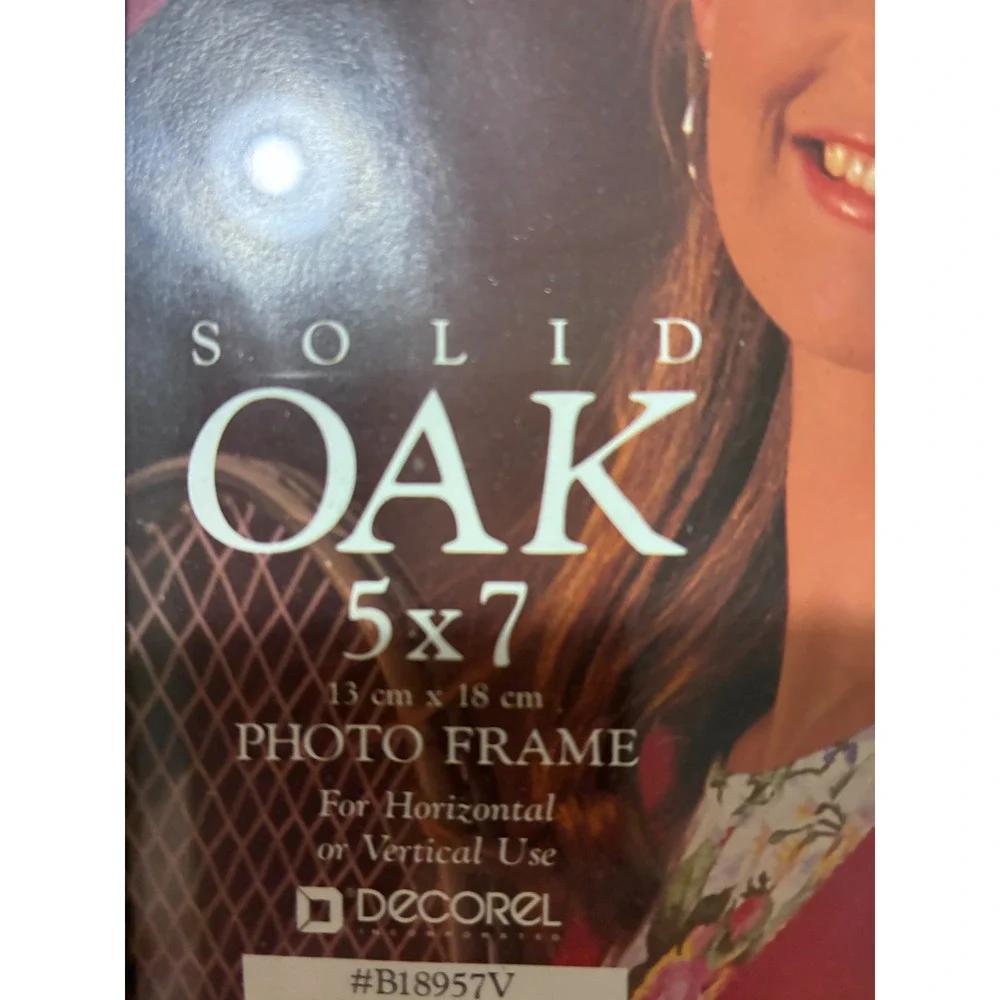 Vintage Solid Oak 5x7 Photo Frame Set of 2 Whitewash Wood